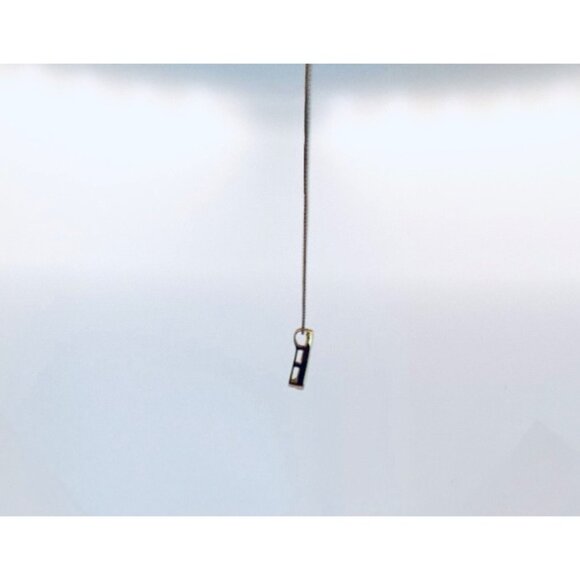 Vintage Italy 925 Sterling Silver Pendant Necklace w/ Graduated CZ Stones 18” - Picture 2 of 10